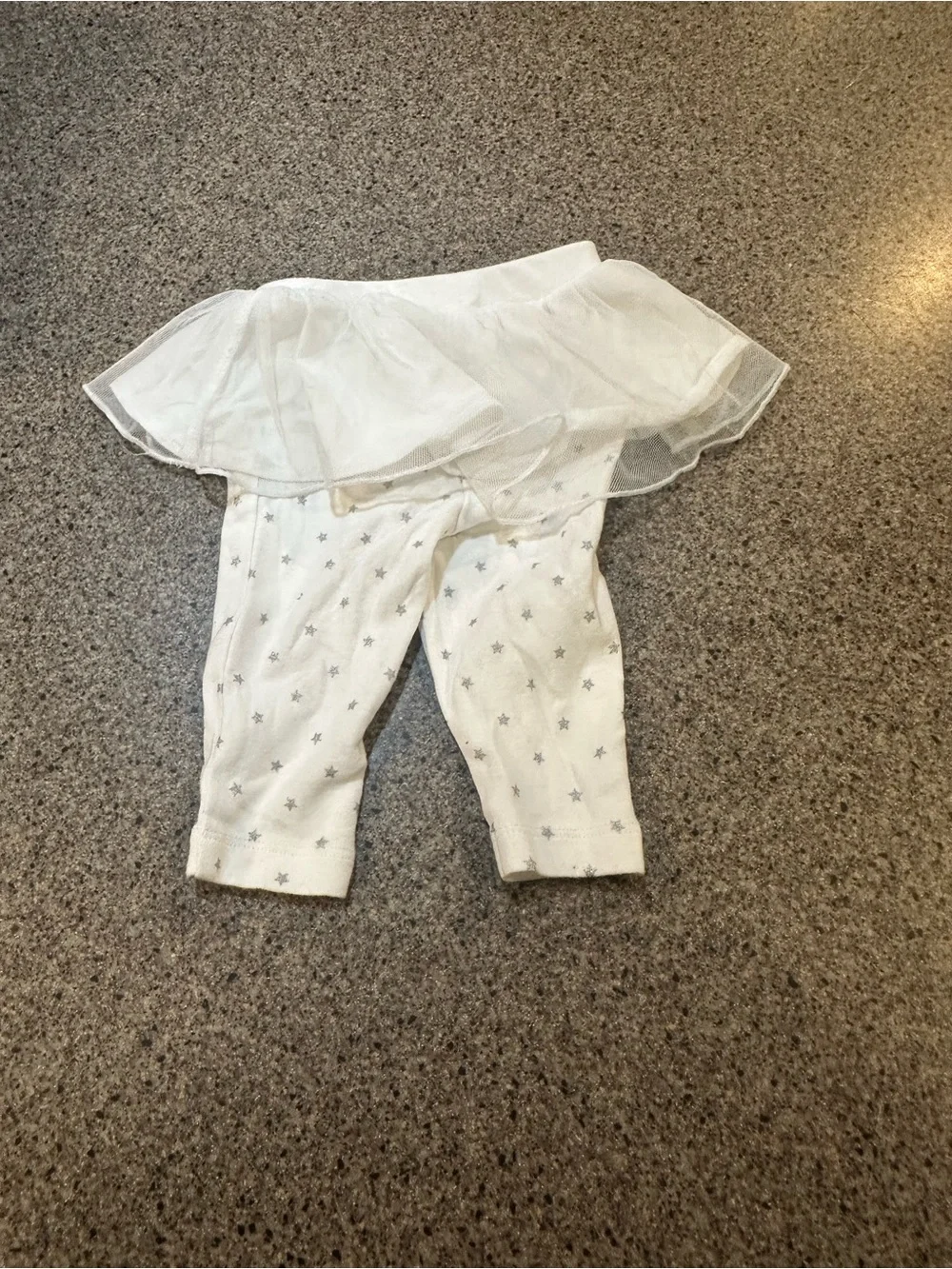 Carter's White Baby Leggings with Tulle Skirt and Silver Stars